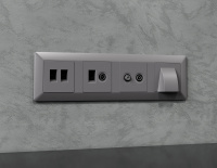 Лицевая панель ALFA (Сталь матовый) для вывода кабеля QUANT (Ambrella Volt, AP5158)