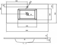 Столешница стекло 80 см моноблок Armadi Art 852-080-SLF