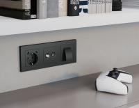 Лицевая панель ALFA (Графит мягкое касание) для вывода кабеля QUANT (Ambrella Volt, AP9158)